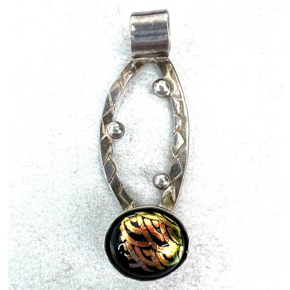 Handmade Artist Made Pendant Art Boho Modern Brutalist Sterling 925‎ Signed Kagy